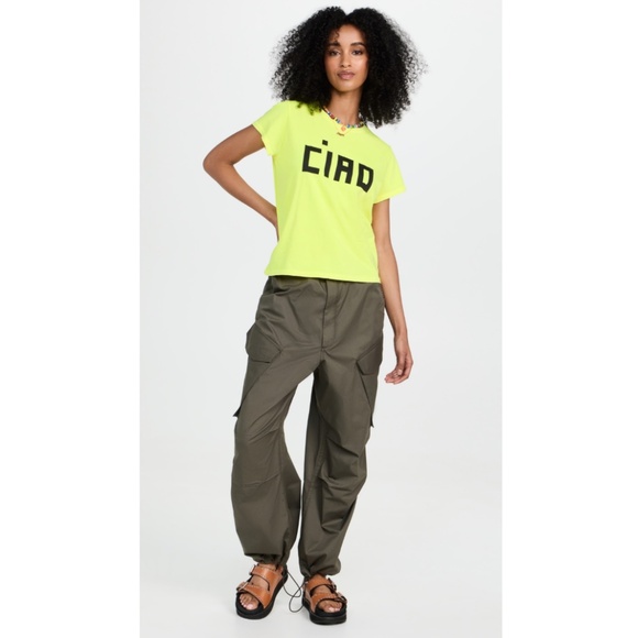 SOLD! ❤️ Clare V. Ciao Classic Tee in Neon Yellow - Picture 7 of 15